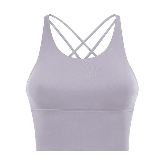 Kovlvoll Women Yoga Sports Bras No Underwire Seamless Full Coverage High Support Solid Color Running Fitness Tank Bra