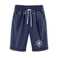 thumbnail image 1 of Kovlvoll Women's Shorts Summer Loose Lounge Printing Elastic Waist Drawstring Wide Leg Knee Shorts with Pockets, 1 of 6