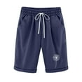 thumbnail image 1 of Kovlvoll Women's Shorts Summer Loose Lounge Printing Elastic Waist Drawstring Wide Leg Knee Shorts with Pockets, 1 of 6