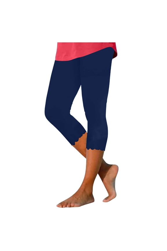 Womens Bottom Capris Leggings Stretch Comfy Slim Fitting Capris Pant Solid Color Workout Yoga Legging Pants