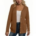 thumbnail image 1 of Kovlvoll Womens Cardigan Open Front Long Sleeve Button down Shirts Fall Loose Casual Outwear Jacket Tops with Pockets, 1 of 4