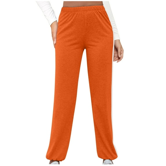 Kovlvoll Womens Plus Size Pants High Waist Elastic Cinch Bottom Solid Color Loose Lounge Comfy Workout Trackpants