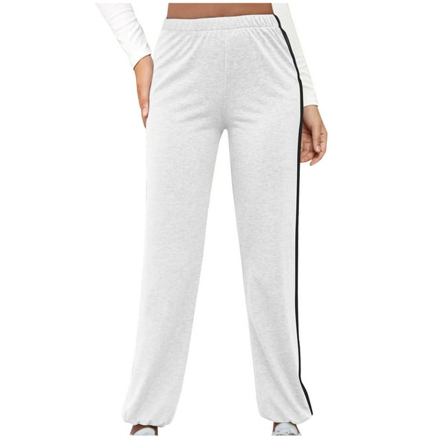 Kovlvoll Womens Plus Size Pants High Waist Elastic Cinch Bottom Solid Color Loose Lounge Comfy Workout Trackpants