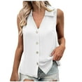 thumbnail image 1 of Kovlvoll Womens Plus Size Tops V Neck Sleeveless Button up Shirts Vests Summer Casual Comfy Solid Color Top, 1 of 6