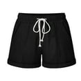 thumbnail image 1 of Kovlvoll Womens Shorts Casual Elastic Waisted Drawstring Summer Loose Solid Color Wide Leg Shorts with Pockets, 1 of 6