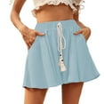 thumbnail image 1 of Kovlvoll Womens Shorts Plus Size Summer Lightweight Comfy Elastic Waist Drawstring Loose Summer Skirts with Shorts, 1 of 6