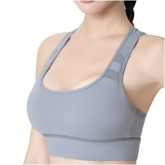 Kovlvoll Womens Sports Bras High Support Seamless Without Steel Ring Full Coverage Gathered Racerback Workout Yoga Bra