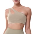 thumbnail image 1 of Kovlvoll Womens Sports Bras One Shoulder No Underwire High Support Solid Color Workout Yoga Bra Crop Top, 1 of 3