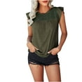 thumbnail image 1 of Kovlvoll Womens Summer Tops Eyelet Crewneck Short Sleeve Casual Loose Fitted Basic Shirts Top, 1 of 7