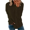 thumbnail image 1 of Kovlvoll Womens Sweatshirts Plus Size Crew Neck Long Sleeve Solid Color Loose Casual Pullover Tops, 1 of 6