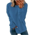 thumbnail image 1 of Kovlvoll Womens Sweatshirts Plus Size Crew Neck Long Sleeve Solid Color Loose Casual Pullover Tops, 1 of 6