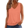 thumbnail image 1 of Kovlvoll Womens Tank Tops Summer Clothes Casual V Neck Sleeveless Solid Color Loose Fitting Outfit Basic Camis Shirts, 1 of 5