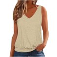 thumbnail image 1 of Kovlvoll Womens Tank Tops Summer Clothes Casual V Neck Sleeveless Solid Color Loose Fitting Outfit Basic Camis Shirts, 1 of 5