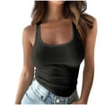 thumbnail image 1 of Kovlvoll Womens Tank Tops Summer Ribbed Sleeveless Slim Cami Shirts Going out Top Solid Color Undershirt, 1 of 6