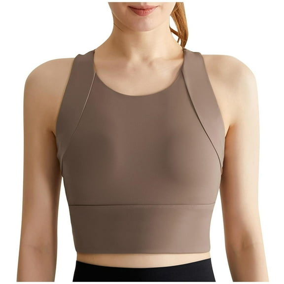 Kovlvoll Womens Yoga Sports Bras High Support Full Coverage No Underwire Wirefree Workout Longline Gym Running Bra Tops