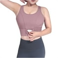 thumbnail image 1 of Kovlvoll Womens Yoga Sports Bras Plus Size High Support No Underwire Seamless Full Coverage Running Tank with Pockets, 1 of 7