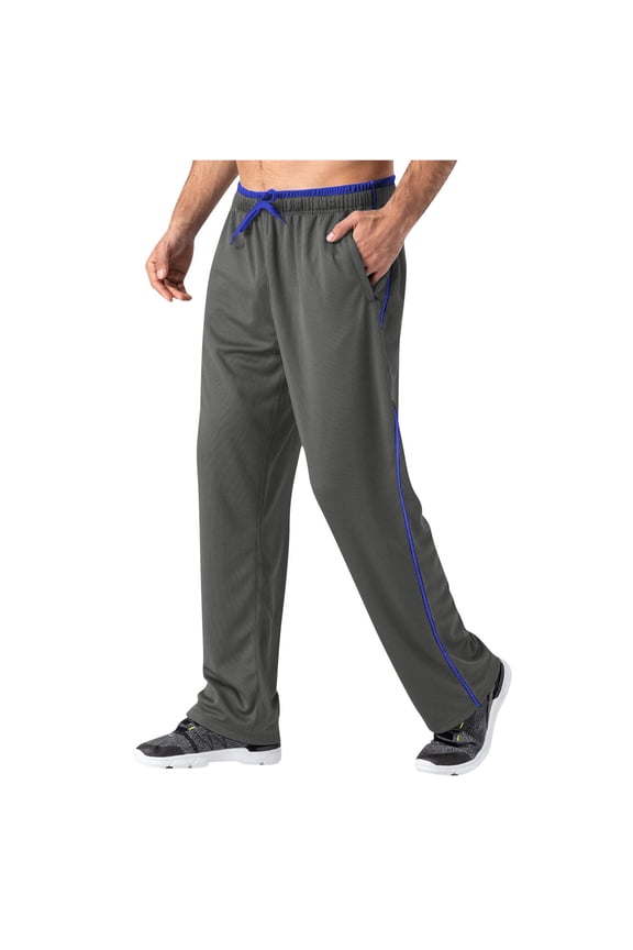 Workout Pants for Men Wide Leg Mesh Breathable Running Pant Drawstring Elastic Waisted Loose Workout Trousers with Pockets