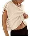 thumbnail image 1 of Kovlvoll Workout Tops for Women Open Back Crop Top Short Sleeve Running Casual Shirts Athletic Gym Yoga Tee, 1 of 7