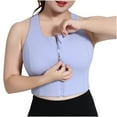 thumbnail image 1 of Kovlvoll Zip Front Closure Bras for Women Plus Size Racerback Sports Bra Full Coverage High Support Workout Running Tank, 1 of 3