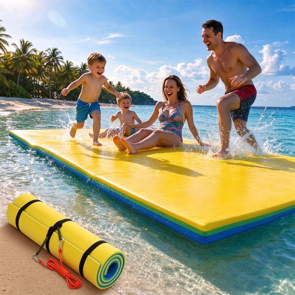 Kovryx 9' x 4' Floating Water Mat, Heavy-Duty XPE Foam Swim Platform400 LBS Capacity, Tear-Resistant Lake Mat for Pool, Beach & Boat