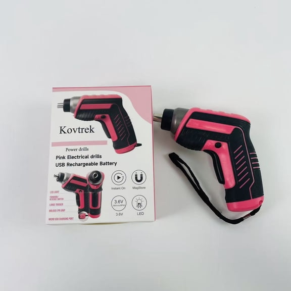 Kovtrek Power drills,Pink 3.6V USB Electrical drills