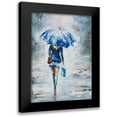 thumbnail image 1 of Kowalik, Jolanta 11x14 Black Modern Framed Museum Art Print Titled - Lady in Blue with Umbrella, 1 of 5