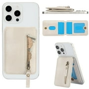 Kowauri for MagSafe Card Wallet Bag compatible with MagSafe Invisible Ultra-Thin Lightweight Kickstand Magnetic Mobile Wallet Man Woman, 4 Card Slots + 1 Zipper