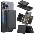 thumbnail image 1 of Kowauri for MagSafe Card Wallet Bag compatible with MagSafe Invisible Ultra-Thin Lightweight Kickstand Magnetic Mobile Wallet Man Woman, 8 Card Slots. (Black, Horizontal Folding), 1 of 8