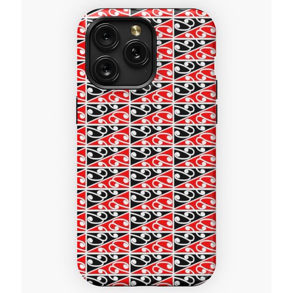Kowhaiwhai Pattern Hammerhead Version 3 Red A8025&nbsp;Phone Case for iPhone 11 to 17 Pro Max