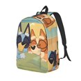 thumbnail image 1 of Kowoue Bluey Pattern Canvas Backpack – Student Double Shoulder Bag, Durable & Lightweight Canvas School & Outdoor Backpack-Small, 1 of 5