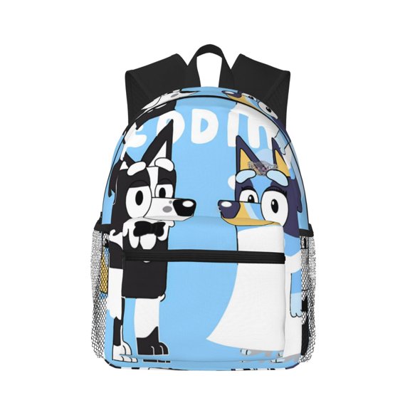 Kowoue Bluey Pattern Casual Backpack – School Backpack Lightweight & Ergonomic Design, Water-Resistant, Spacious & Comfortable, Travel
