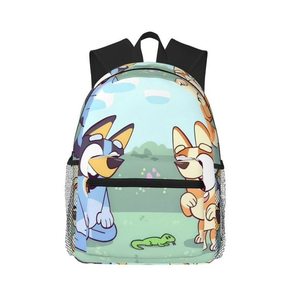 Kowoue Bluey Pattern Casual Backpack – School Backpack Lightweight & Ergonomic Design, Water-Resistant, Spacious & Comfortable, Travel