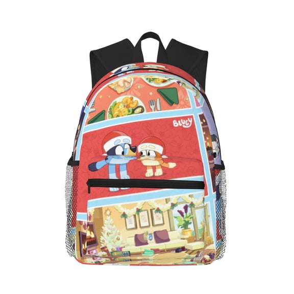 Kowoue Bluey Pattern Casual Backpack – School Backpack Lightweight & Ergonomic Design, Water-Resistant, Spacious & Comfortable, Travel