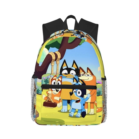 Kowoue Bluey Pattern Casual Backpack – School Backpack Lightweight & Ergonomic Design, Water-Resistant, Spacious & Comfortable, Travel