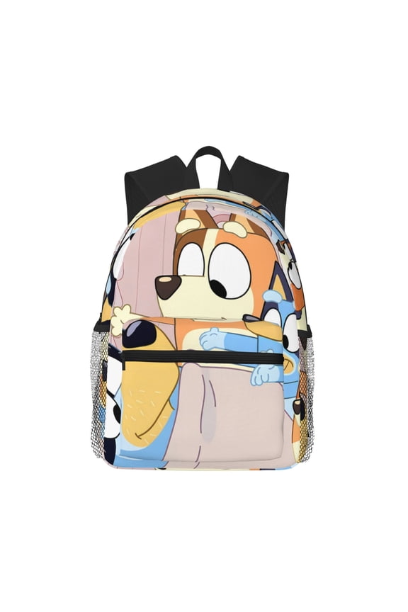 Bluey Pattern Casual Backpack  School Backpack Lightweight & Ergonomic Design, Water-Resistant, Spacious & Comfortable, Travel