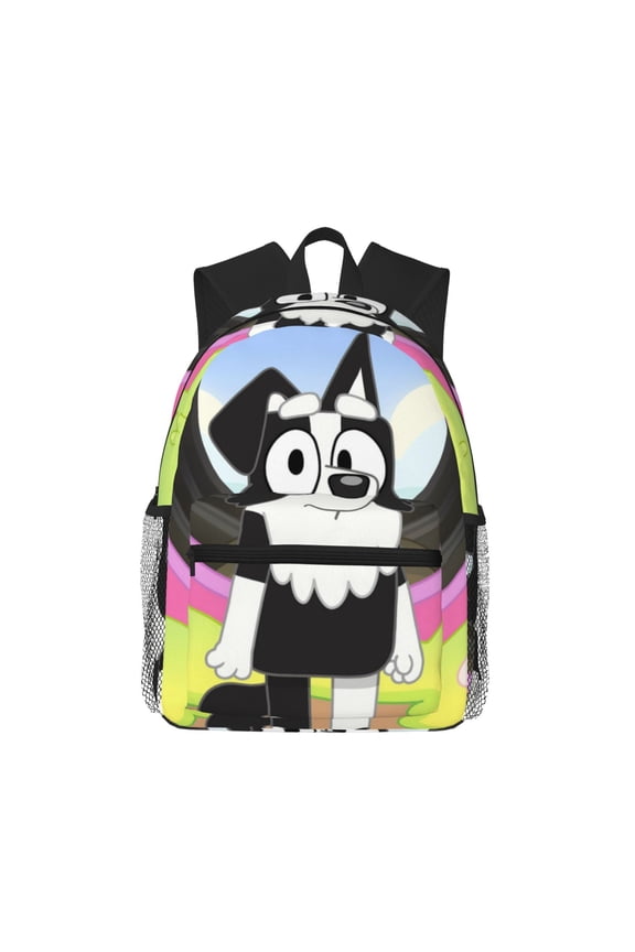 Bluey Pattern Casual Backpack School Backpack Lightweight & Ergonomic Design, Water-Resistant, Spacious & Comfortable, Travel