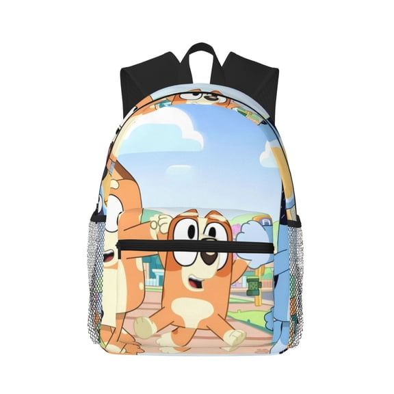 Kowoue Bluey Pattern Casual Backpack – School Backpack Lightweight & Ergonomic Design, Water-Resistant, Spacious & Comfortable, Travel