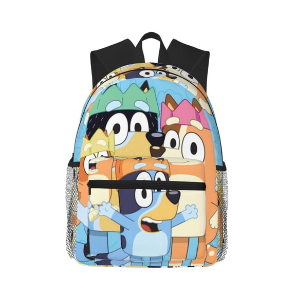 Kowoue Bluey Pattern Casual Backpack – School Backpack Lightweight & Ergonomic Design, Water-Resistant, Spacious & Comfortable, Travel