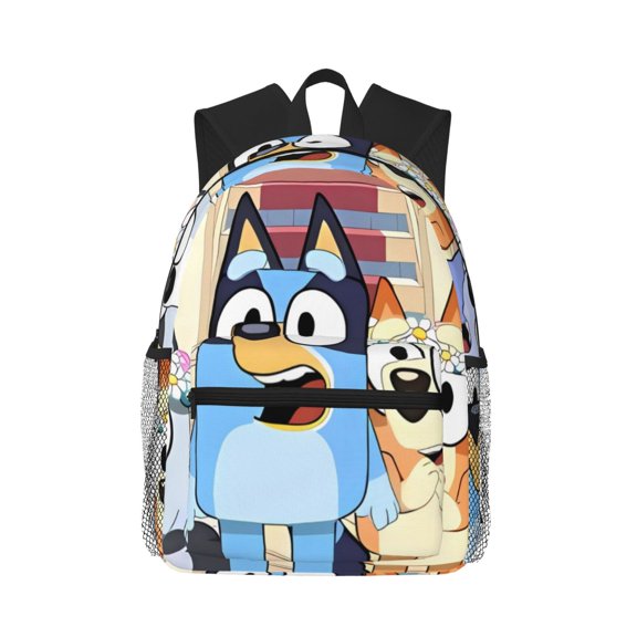 Kowoue Bluey Pattern Casual Backpack – School Backpack Lightweight & Ergonomic Design, Water-Resistant, Spacious & Comfortable, Travel