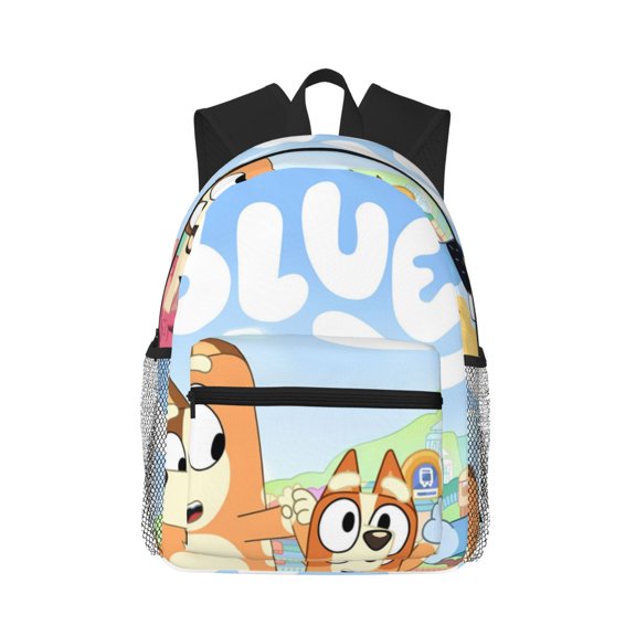 Kowoue Bluey Pattern Casual Backpack – School Backpack Lightweight & Ergonomic Design, Water-Resistant, Spacious & Comfortable, Travel