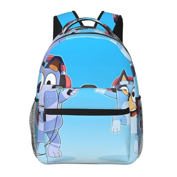 Kowoue Bluey Pattern Casual Backpack for School & Travel Lightweight Ergonomic Backpack with Laptop Compartment, Multiple Pockets-One Size