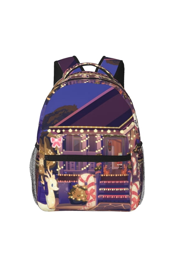 Bluey Pattern Casual Backpack for School & Travel Lightweight Ergonomic Backpack with Laptop Compartment, Multiple Pockets-One Size