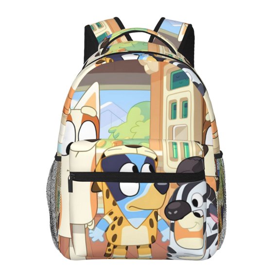 Kowoue Bluey Pattern Casual Backpack for School & Travel Lightweight Ergonomic Backpack with Laptop Compartment, Multiple Pockets-One Size