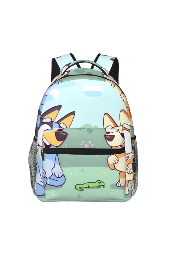 Bluey Pattern Casual Backpack for School & Travel Lightweight Ergonomic Backpack with Laptop Compartment, Multiple Pockets-One Size