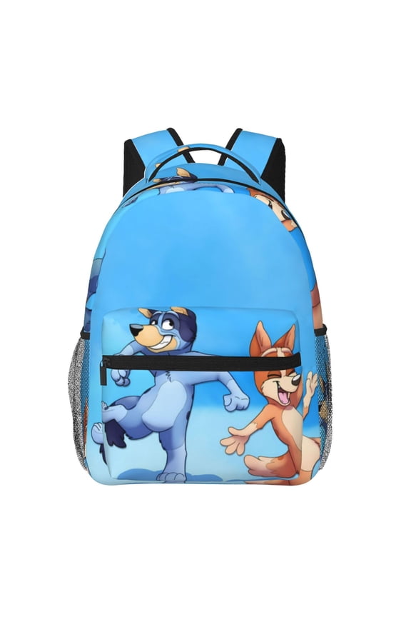 Bluey Pattern Casual Backpack for School & Travel  Lightweight Ergonomic Backpack with Laptop Compartment, Multiple Pockets-One Size