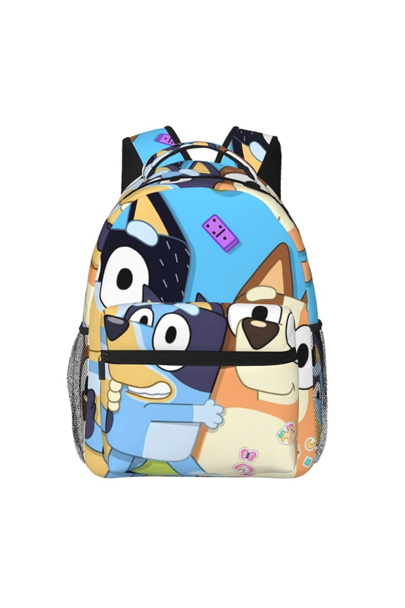 Bluey Pattern Casual Backpack for School & Travel Lightweight Ergonomic Backpack with Laptop Compartment, Multiple Pockets-One Size