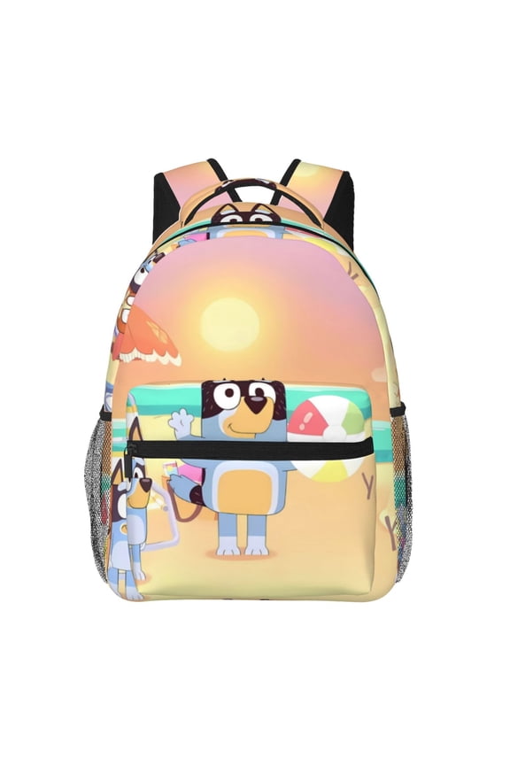 Bluey Pattern Casual Backpack for School & Travel  Lightweight Ergonomic Backpack with Laptop Compartment, Multiple Pockets-One Size