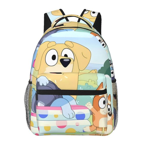 Kowoue Bluey Pattern Casual Backpack for School & Travel Lightweight Ergonomic Backpack with Laptop Compartment, Multiple Pockets-One Size