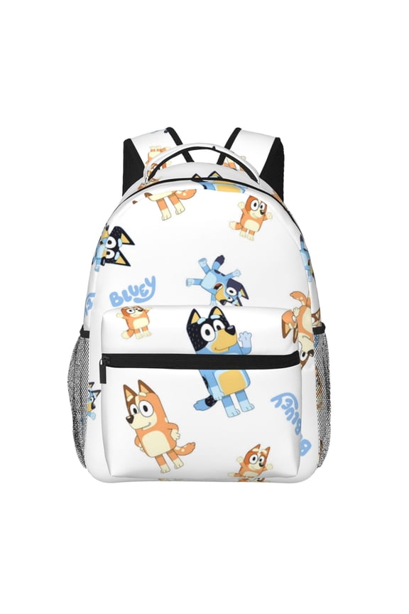 Bluey Pattern Casual Backpack for School & Travel Lightweight Ergonomic Backpack with Laptop Compartment, Multiple Pockets-One Size