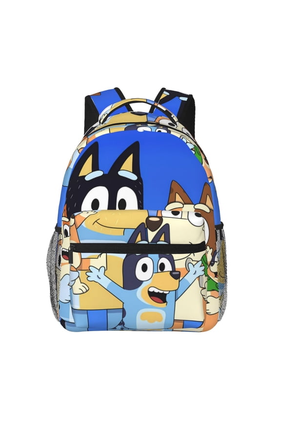 Bluey Pattern Casual Backpack for School & Travel Lightweight Ergonomic Backpack with Laptop Compartment, Multiple Pockets-One Size